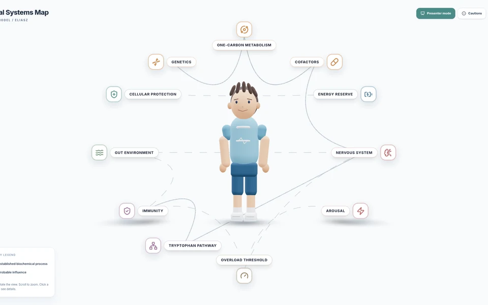Medical Autism Model interactive clinical systems map