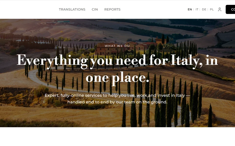 OOItaly multilingual international services website